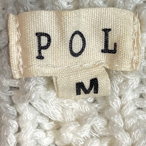 POL Women's Chunky Cable Knit Sweater - Cream and Gray BNWOT Medium Runs BIG! - Picture 7 of 13